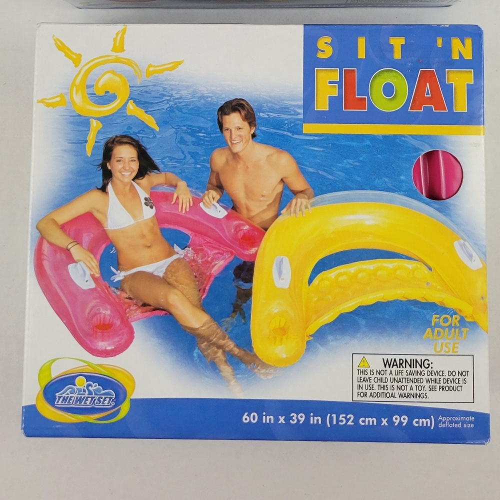 Sit 'N Float One Adult Vibrant Pink Inflatable Pool Lounger